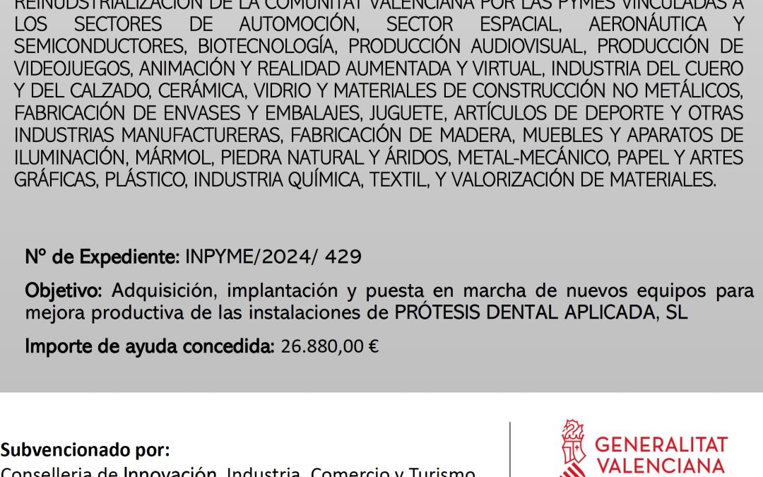 Ayudas para apoyar la realización de proyectos de inversión en PYMES